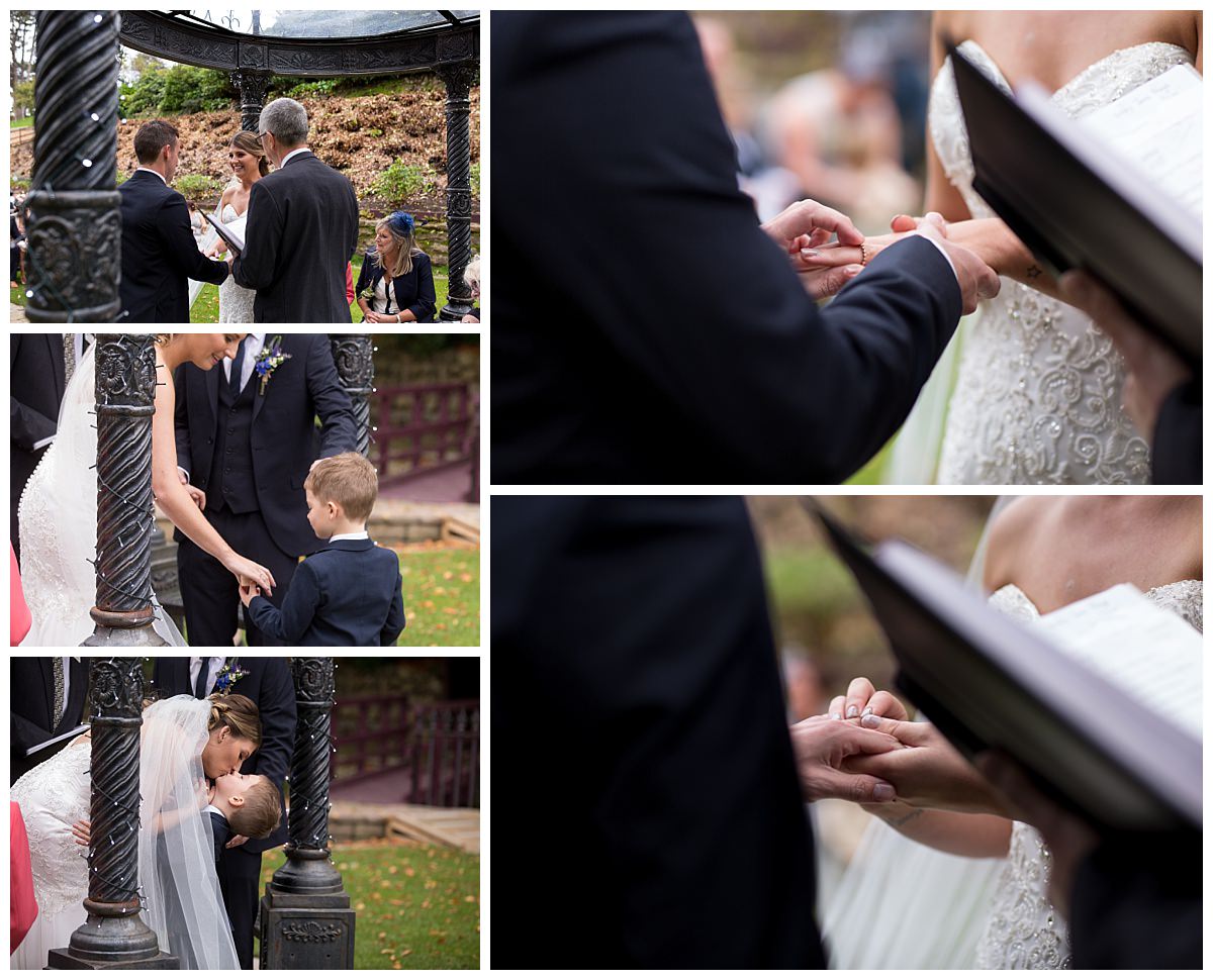 Exchanging of the rings during wedding ceremony at The Raithwaite Estate