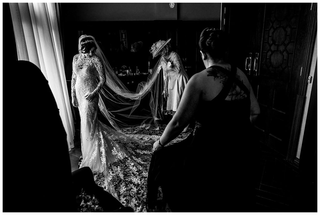 Bride getting ready at the DoubleTree Hilton in Liverpool