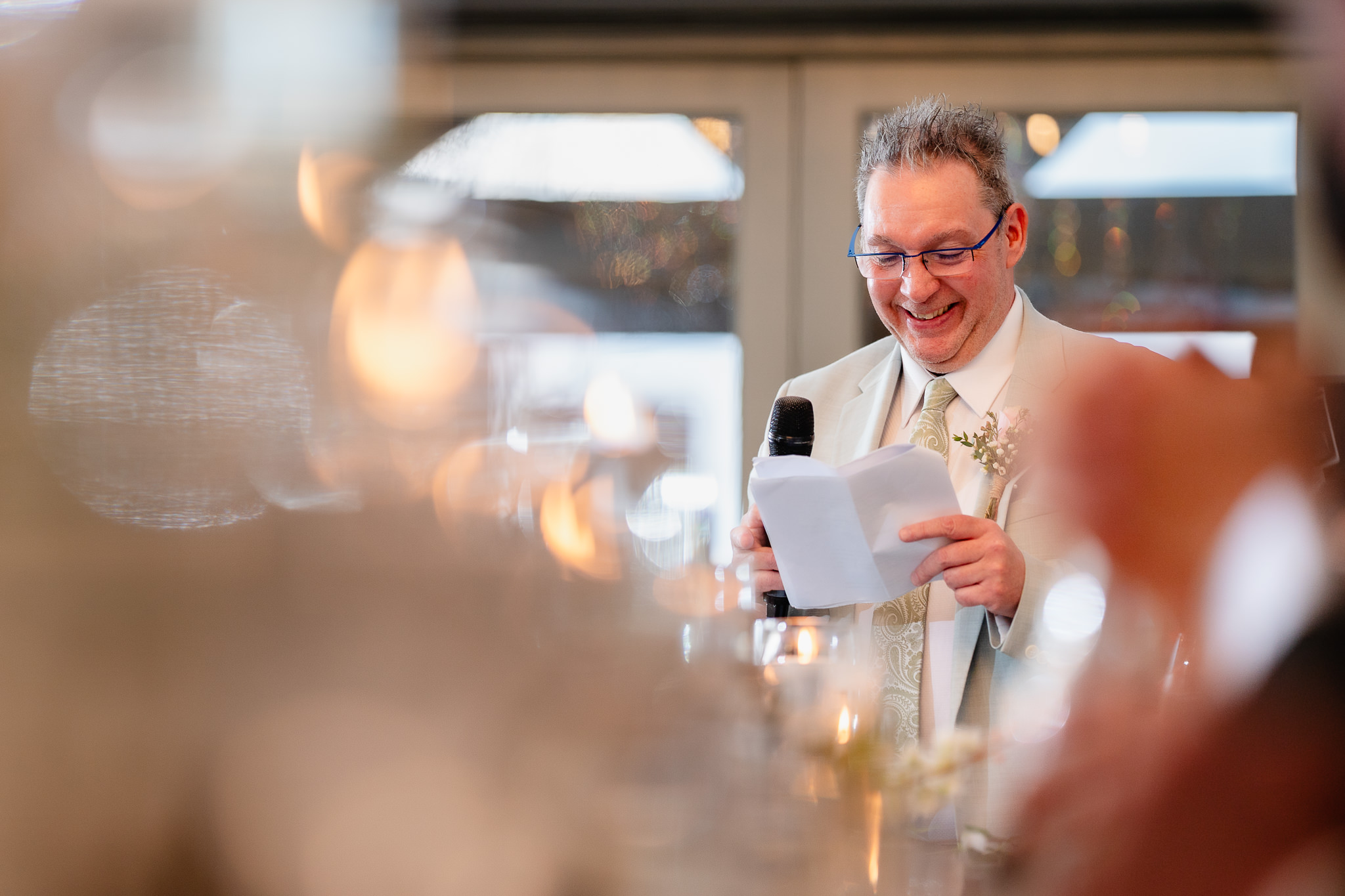 Father of the bride giving his speech at Merrydale Manor wedding reception, Cheshire wedding photographer