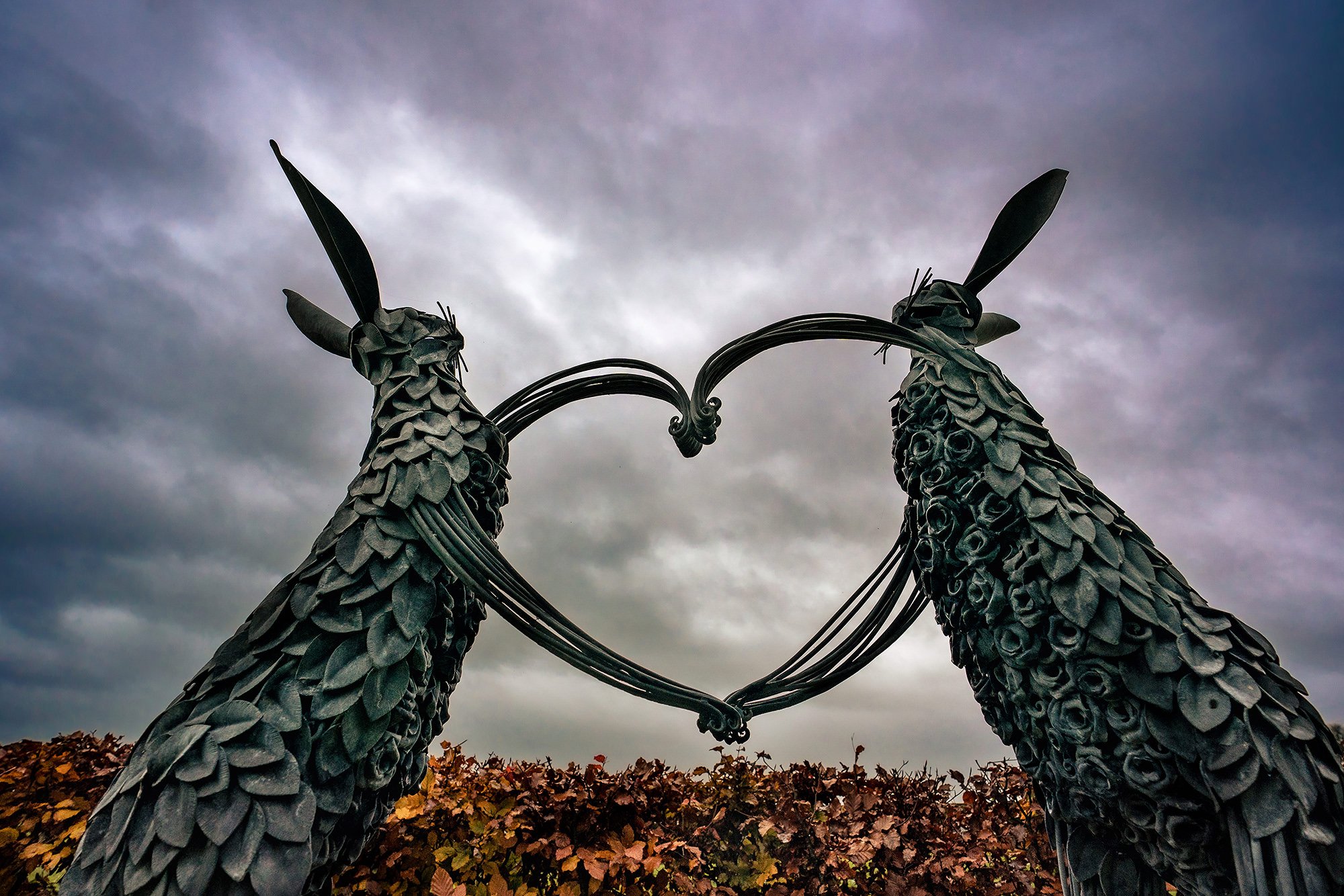 One of the sculptures dotted around the Salt House gardens