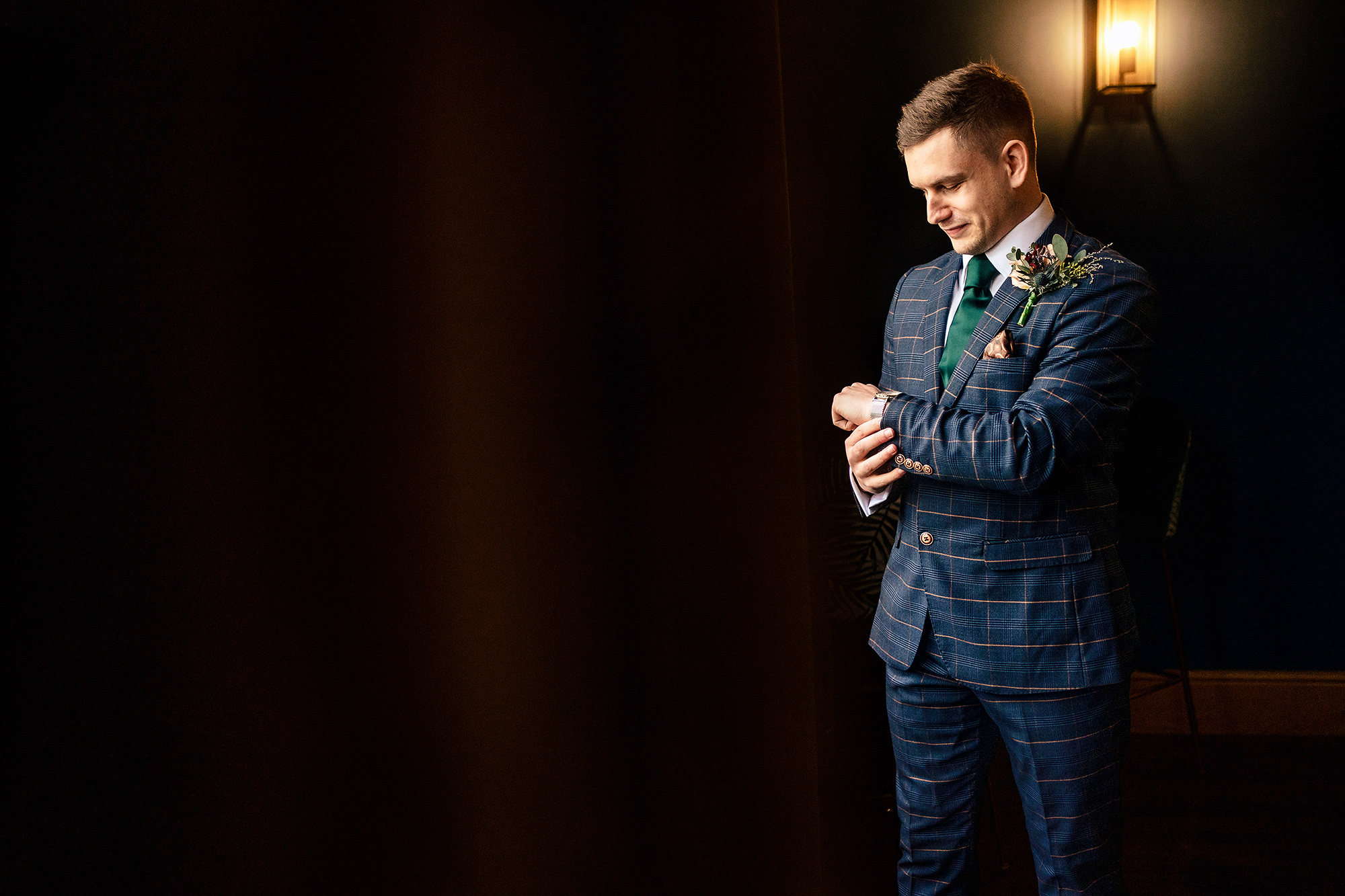 Dan taking a quiet moment to himself before the ceremony