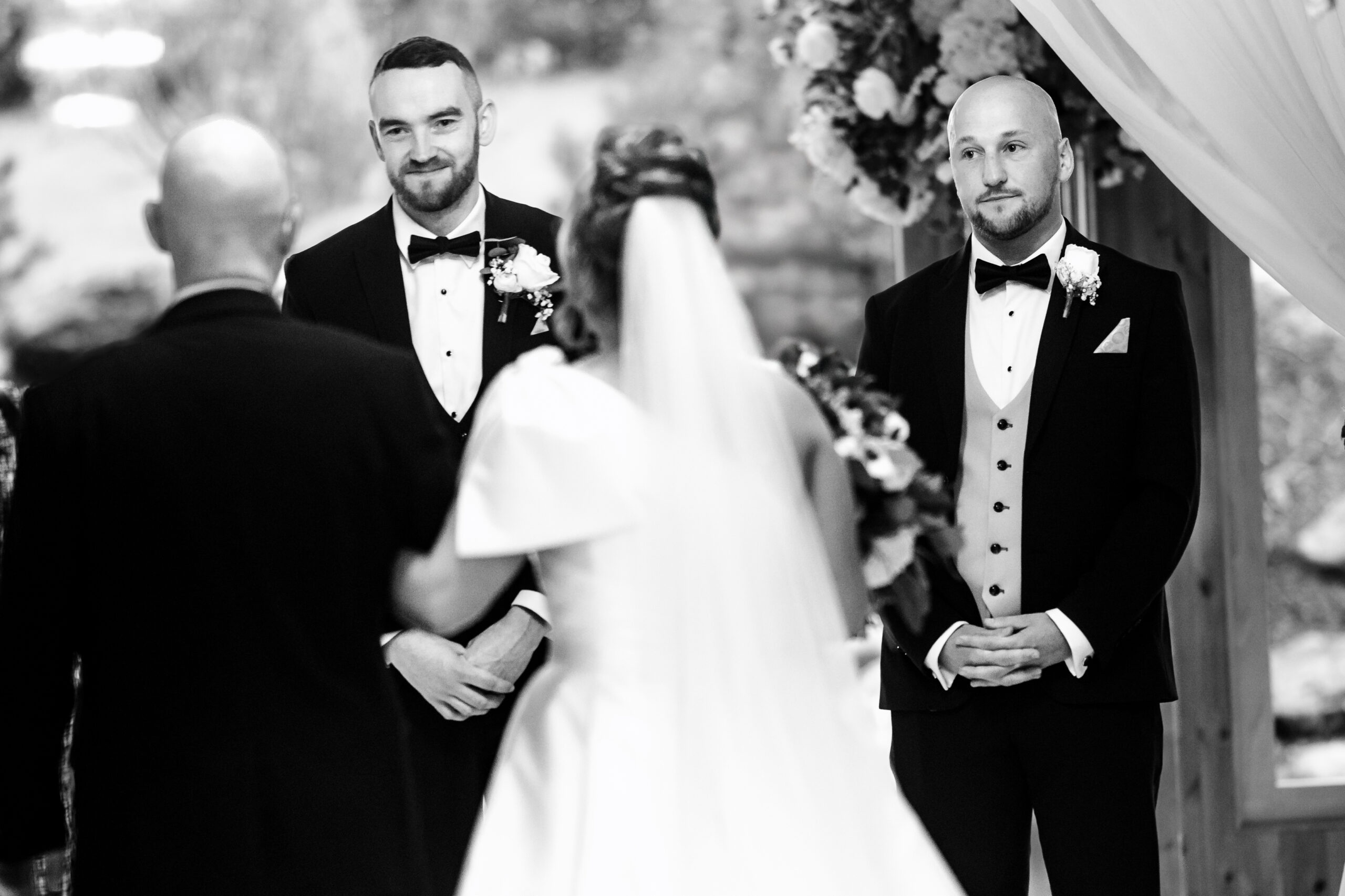 Joe’s reaction during the vows at Colshaw Hall