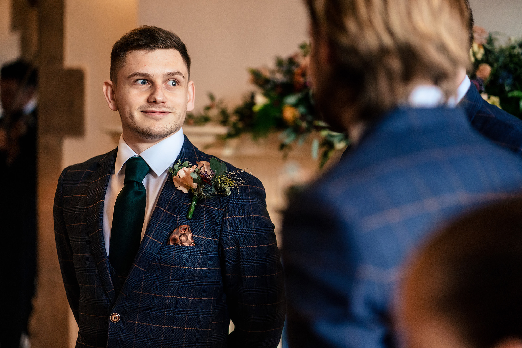 Dan waiting at the front of the Salt House ceremony room