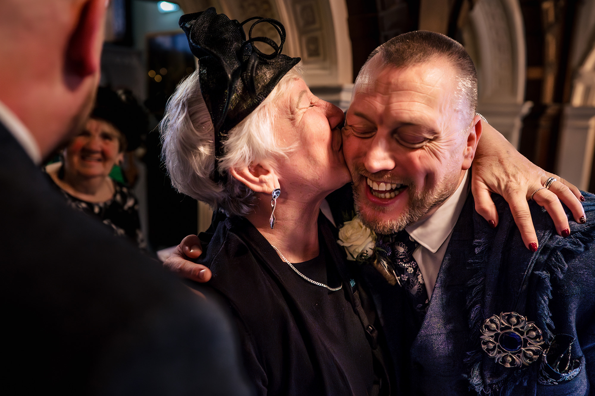 Family offering their congratulations just after the ceremony at Crewe Hall