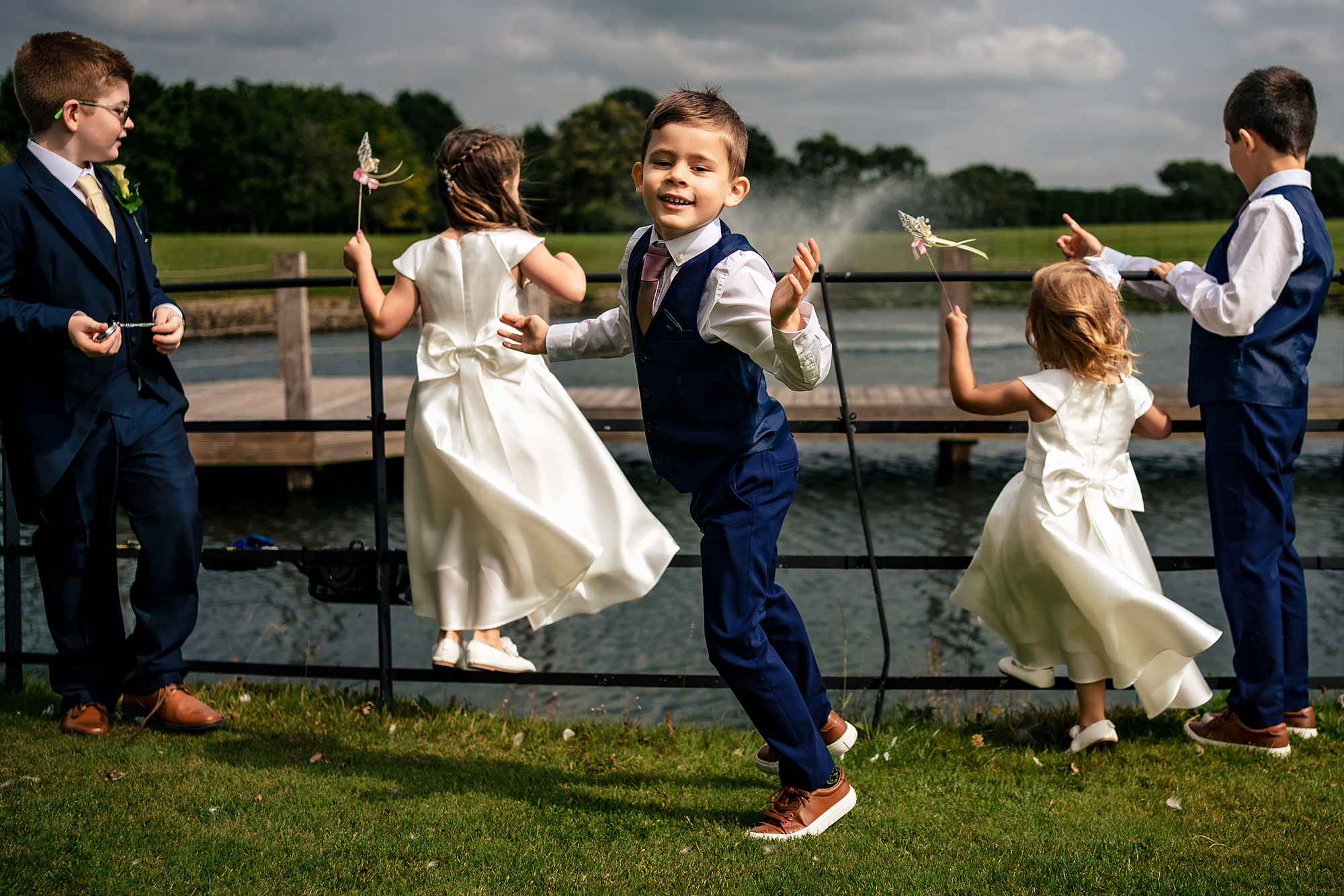 Ryan pulling a playful face for the camera after the ceremony, Merrydale Manor wedding photographer