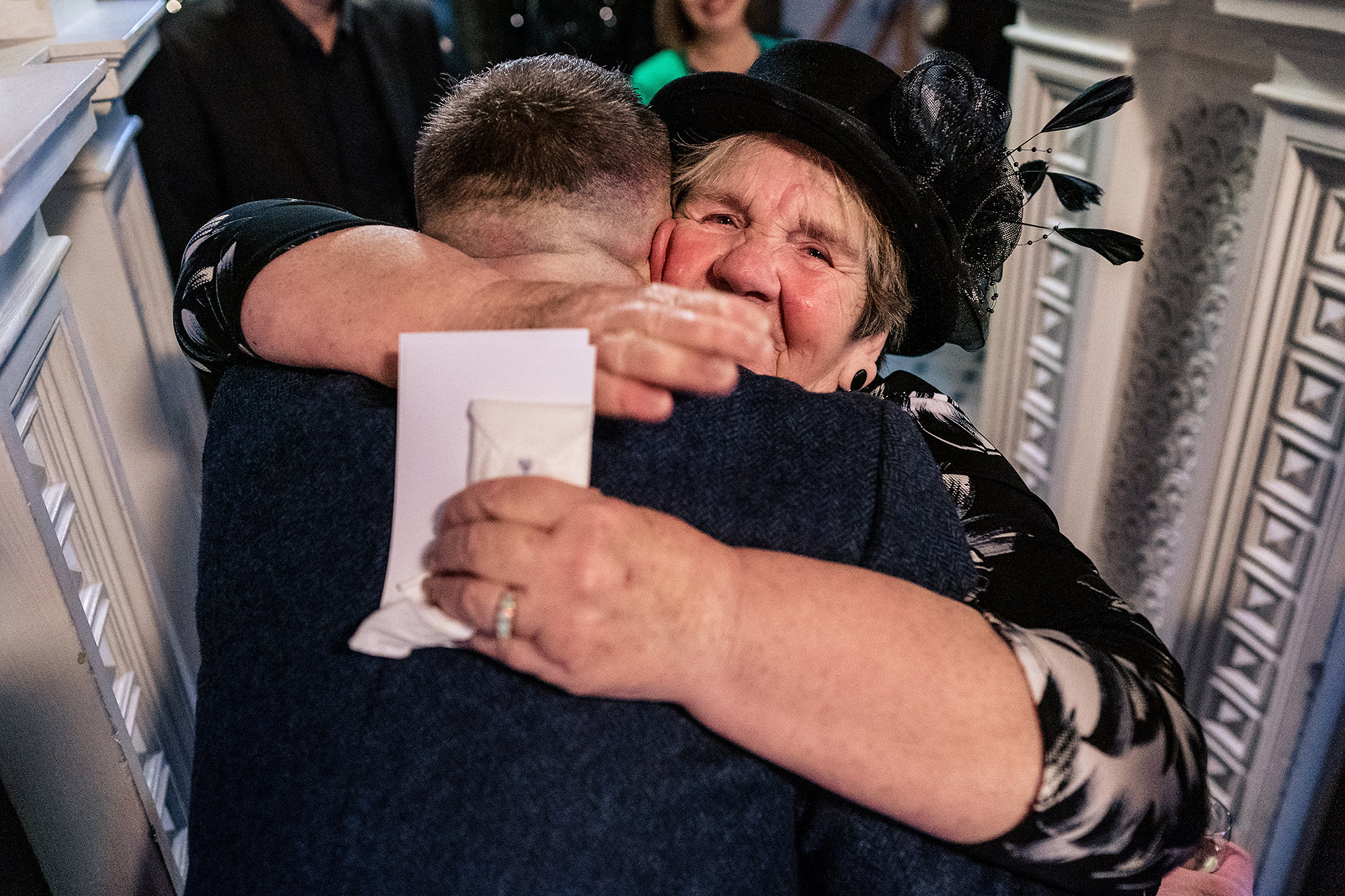 An emotional hug shared in the minutes after the ceremony