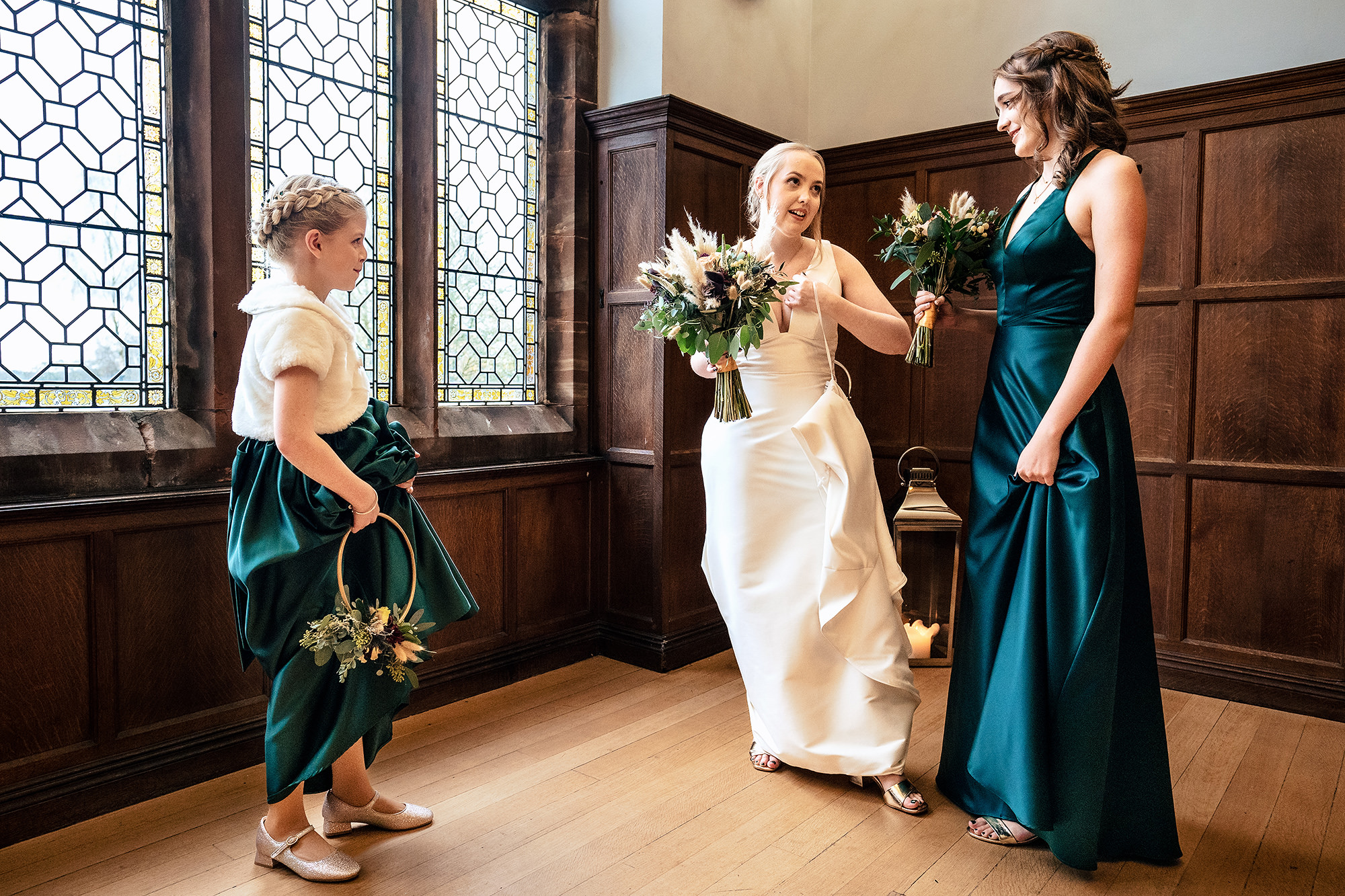 The flower girl making her own way down the Salt House staircase