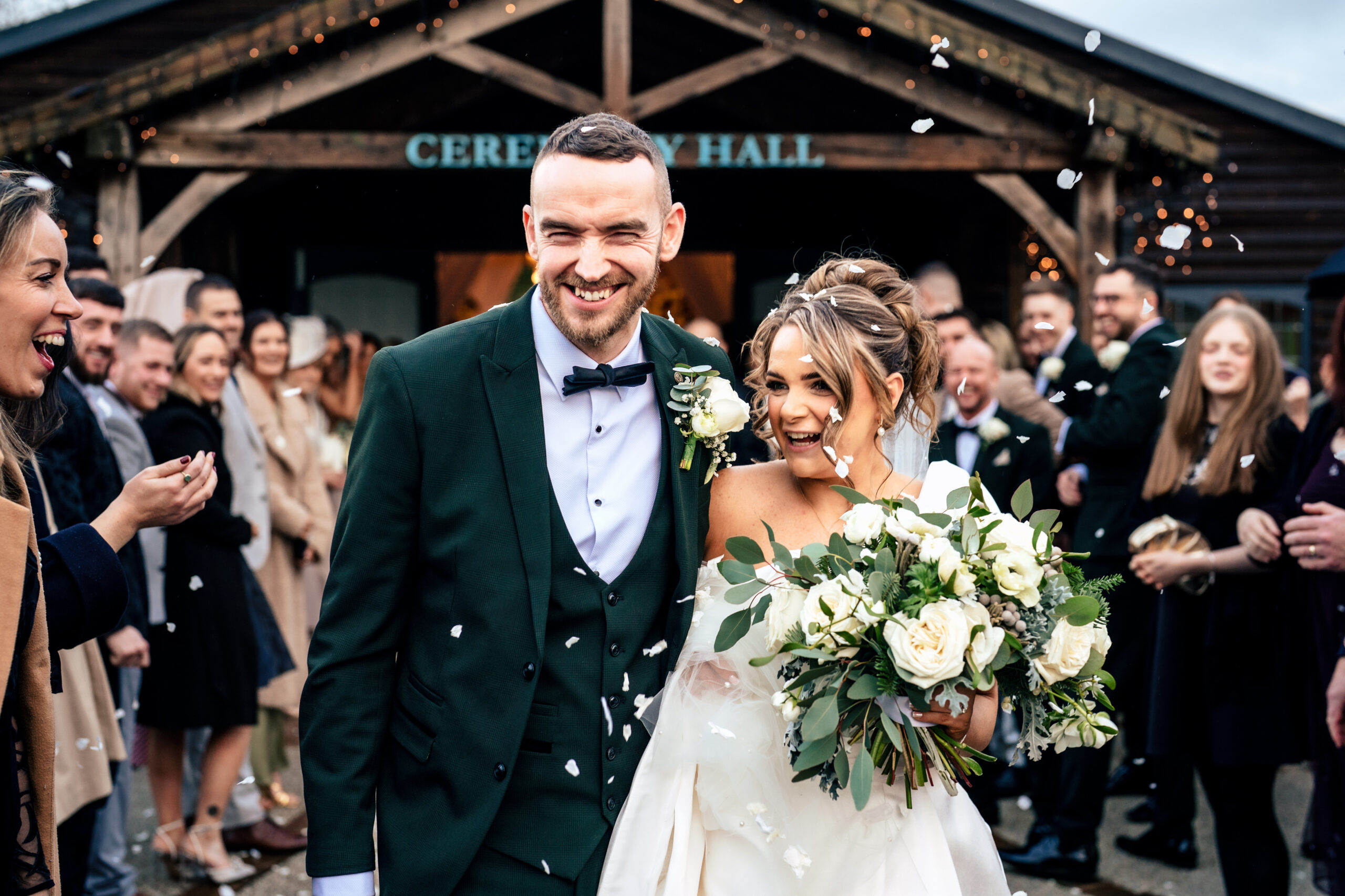 A closer moment from the confetti line, Cheshire wedding photographer