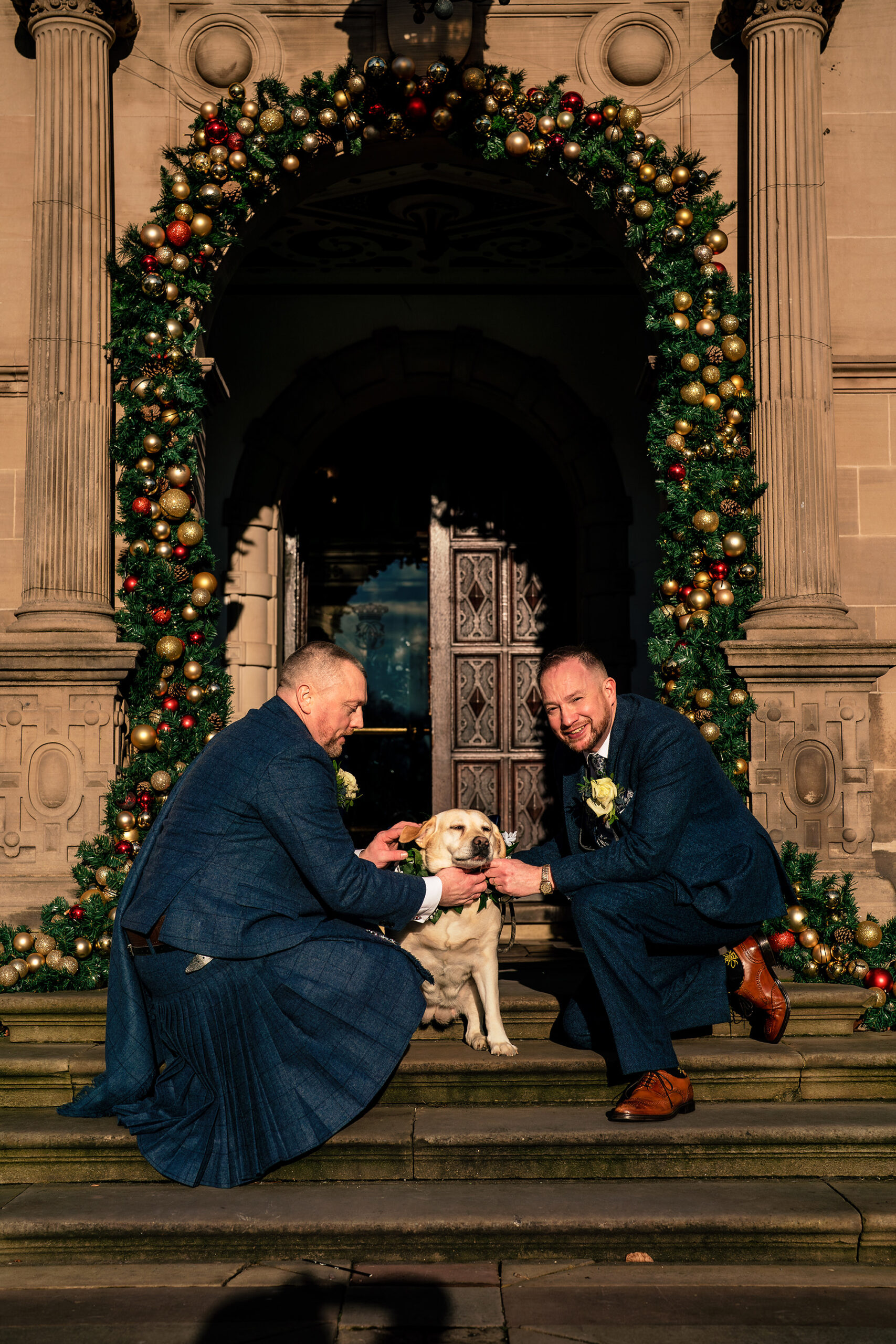A quick moment with Sula on the steps at the front of Crewe Hall