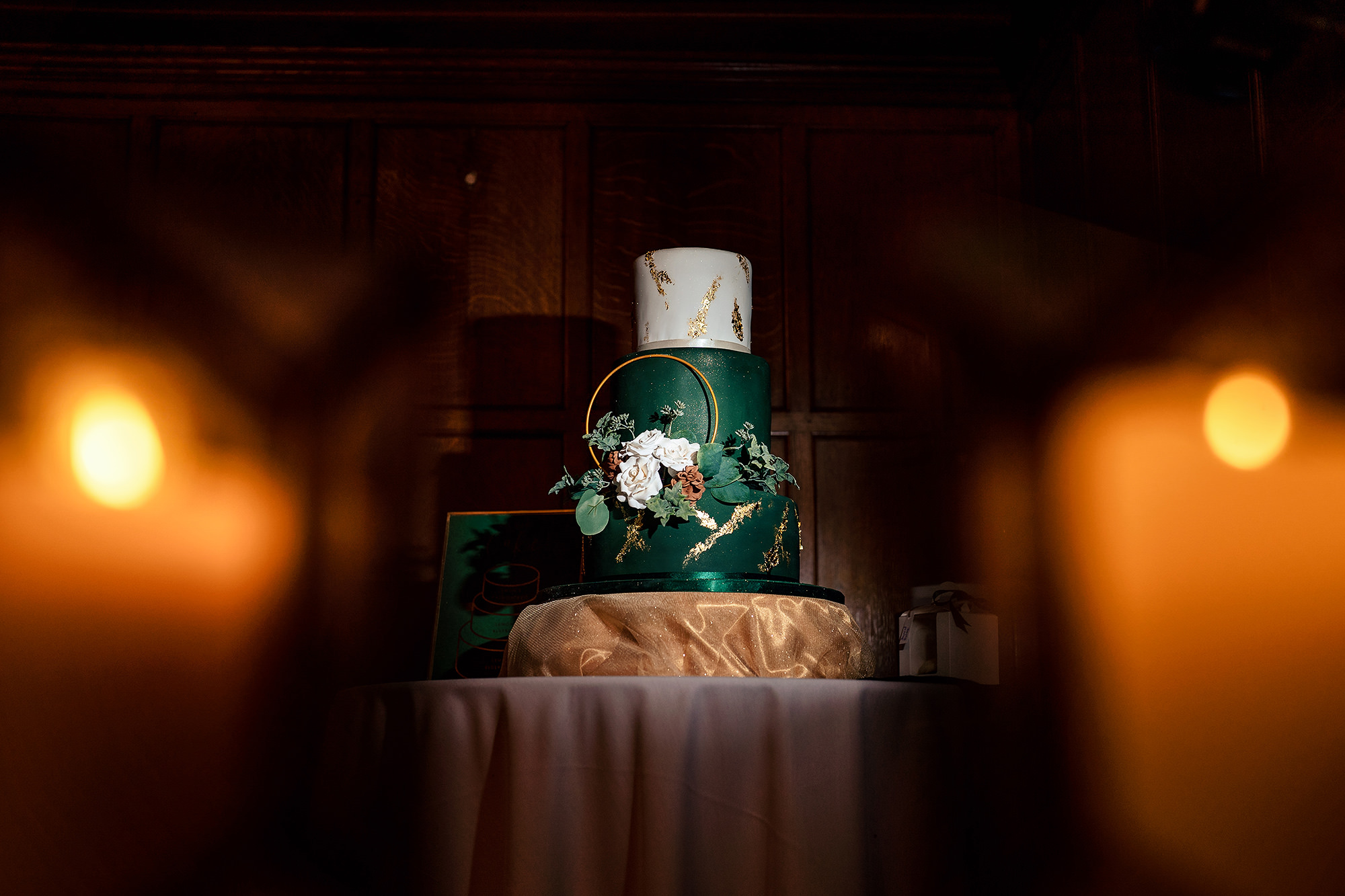 Chloe and Dan’s cake from Petals & Cakes in green and white