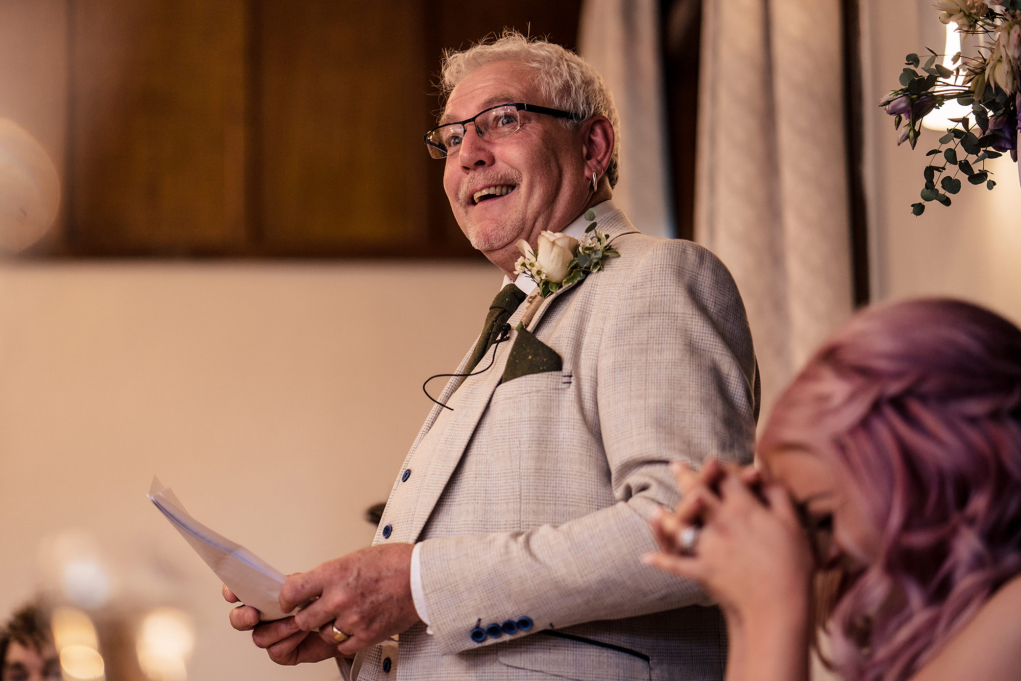 Bride’s dad getting emotional part way through his speech at Standon Hall