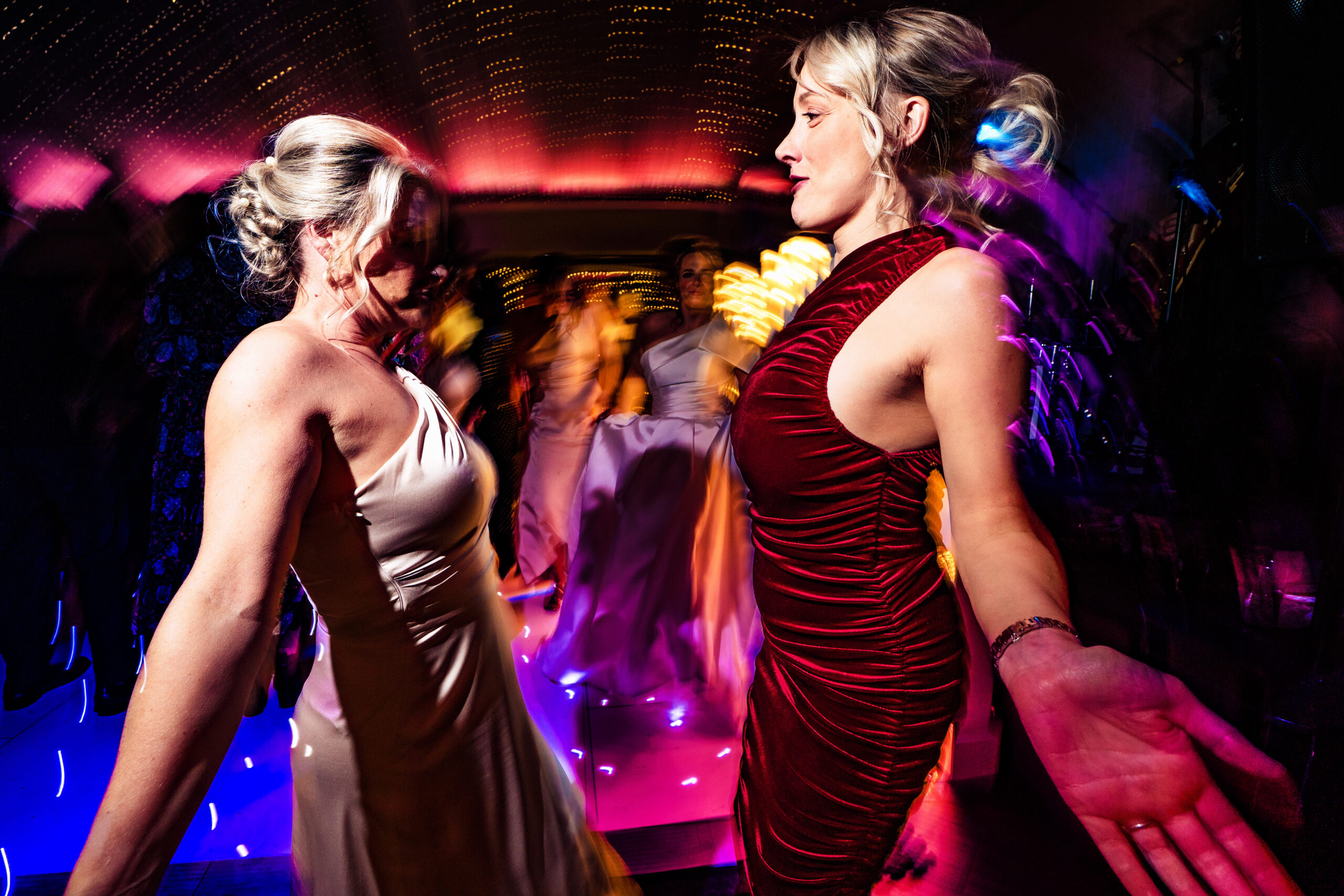 Guests dancing the night away at Colshaw Hall