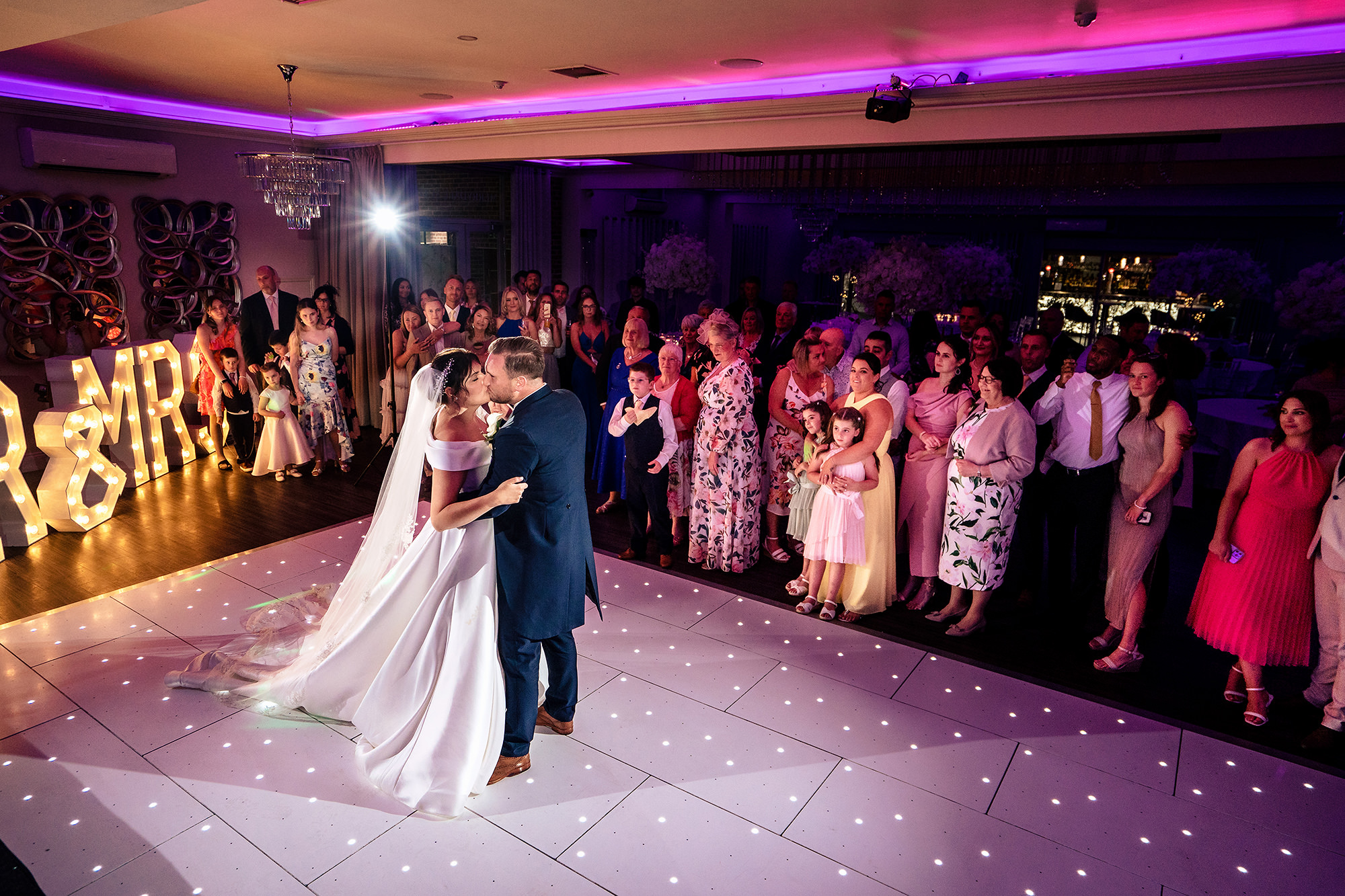 Guests filling the dance floor during the party, Merrydale Manor wedding photographer