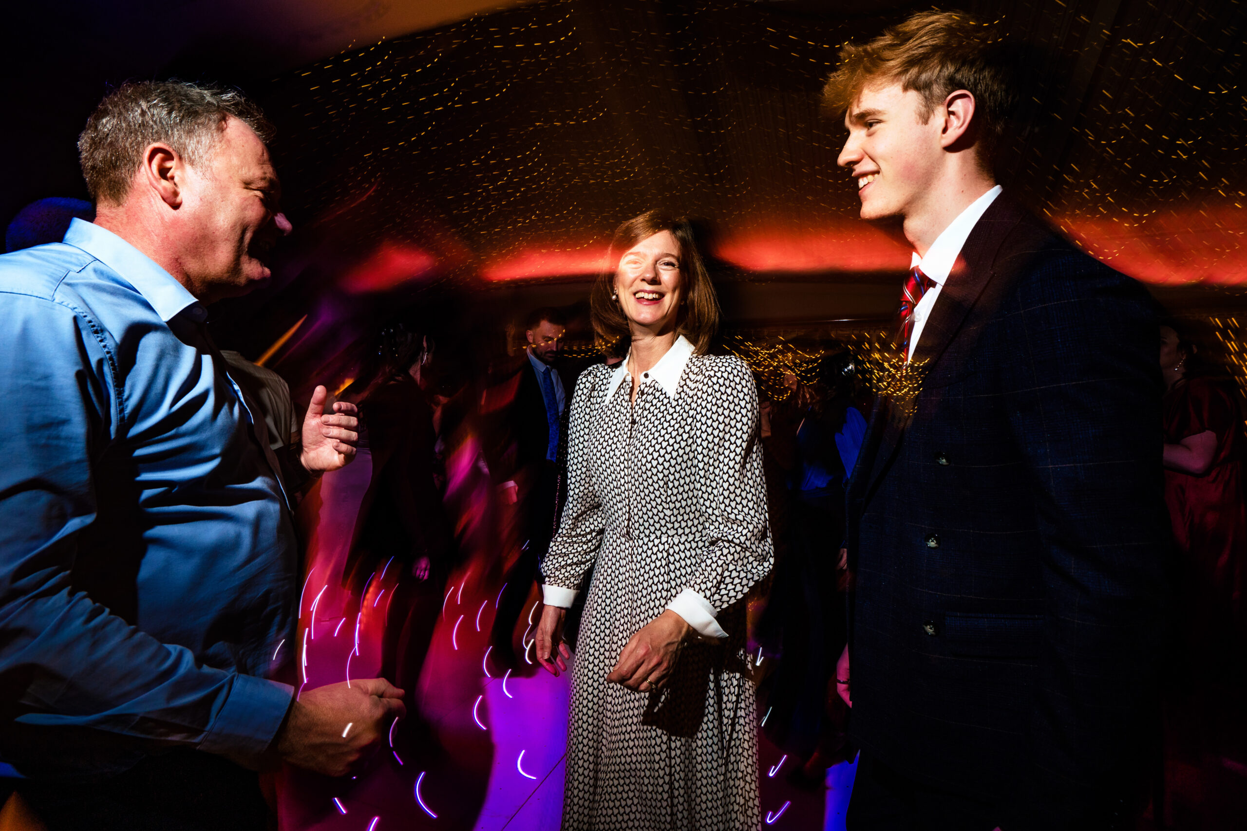 Guests still laughing together as the party carried on into the night