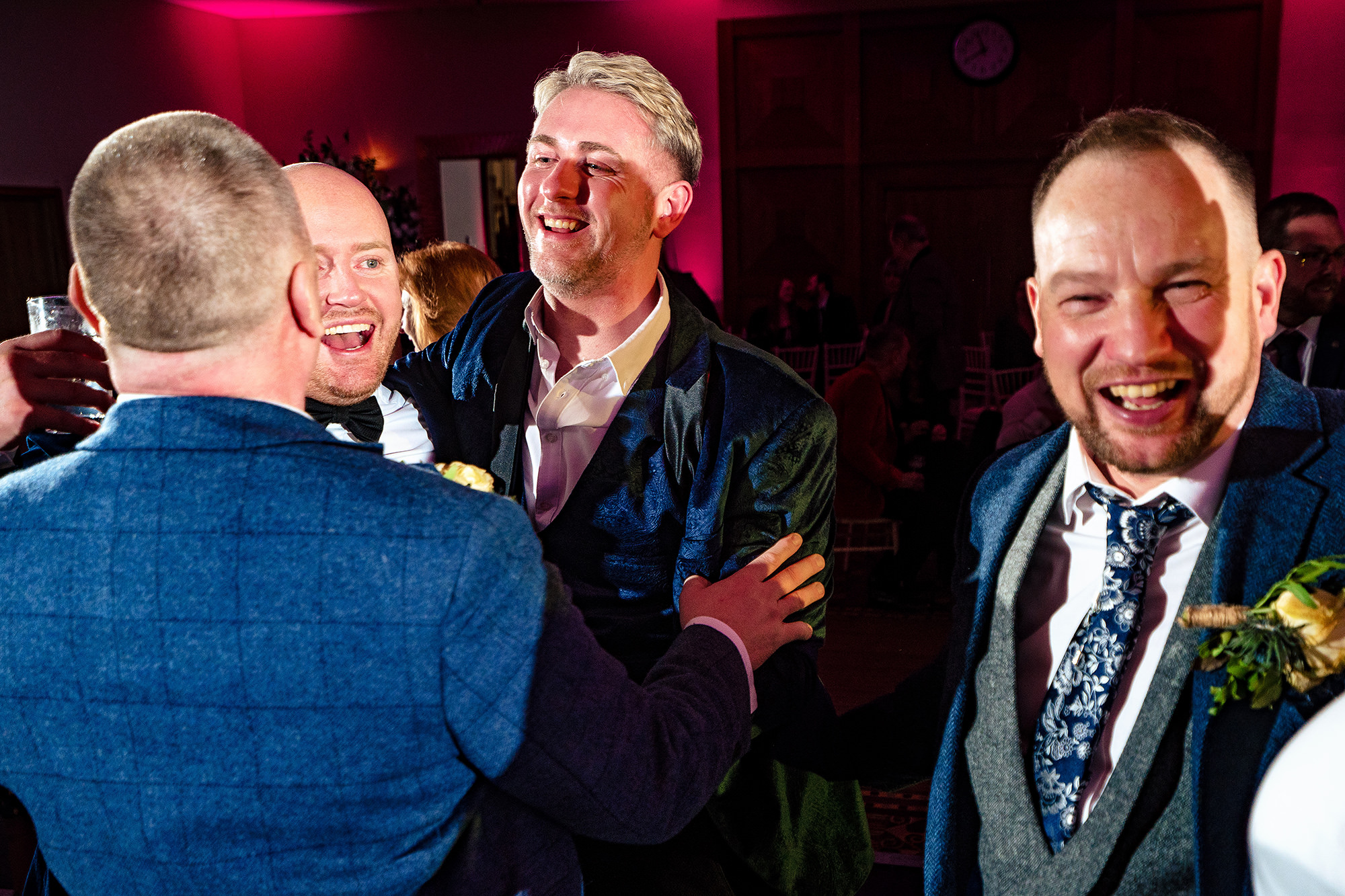 A kiss on the dance floor during the first dance at the evening reception