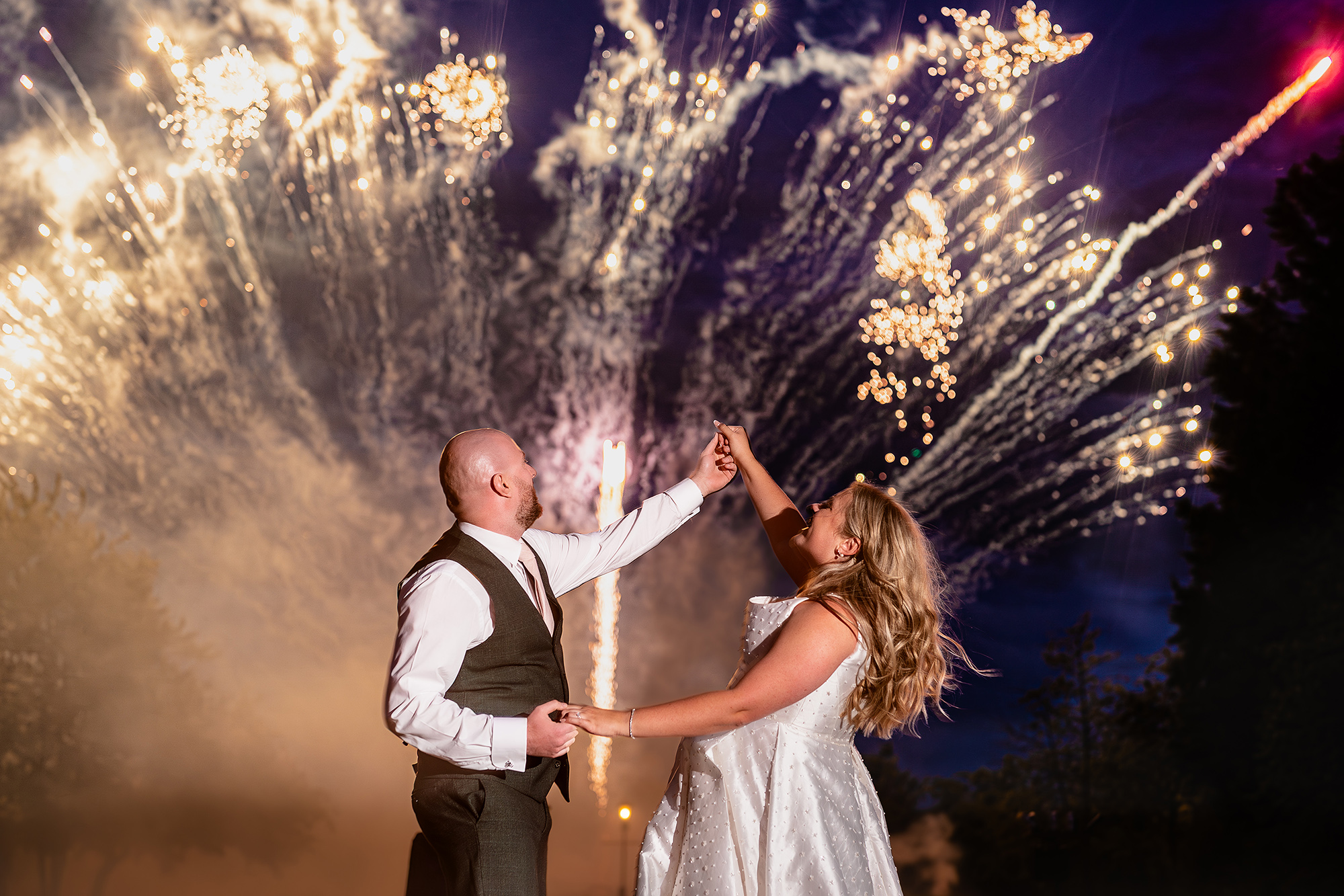 Fireworks bursting over Chloe and Pete’s kiss at the end of the night