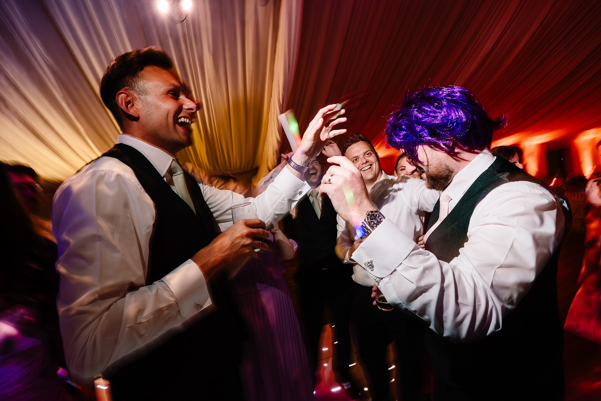 A last laugh on the dancefloor as the night winds down at Wrenbury Hall